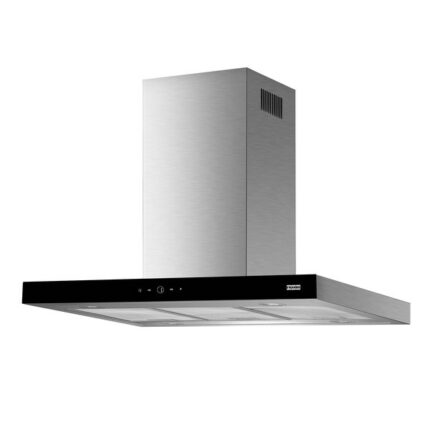 Coifa de Ilha 90cm Preta e Inox com Vidro 5 e 6 Bocas 127V (110V) Linea Touch 16704 Franke